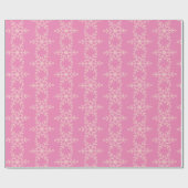 Pink and White Snowflakes Holiday Cadeaupapier (Vlak)