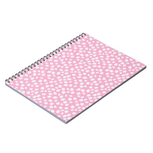 Pink and white spotty pattern notebook notitieboek (Linkerzijde)