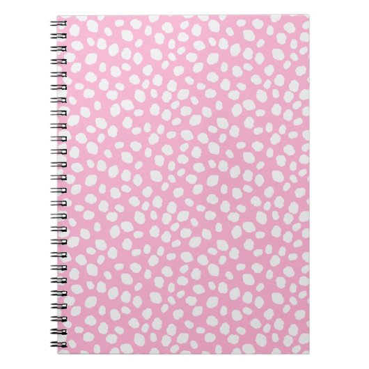 Pink and white spotty pattern notebook notitieboek (Voorkant)