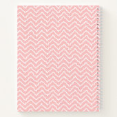 Pink And White Squiggly Chevron Zigzag With Name Notitieboek (Achterkant)