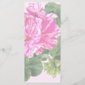 Pink and White Striped Geraniums Weduwmenu Menu (Achterkant)
