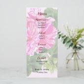 Pink and White Striped Geraniums Weduwmenu Menu (Staand voorkant)