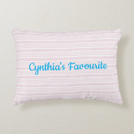 Pink and white stripes squared accent kussen