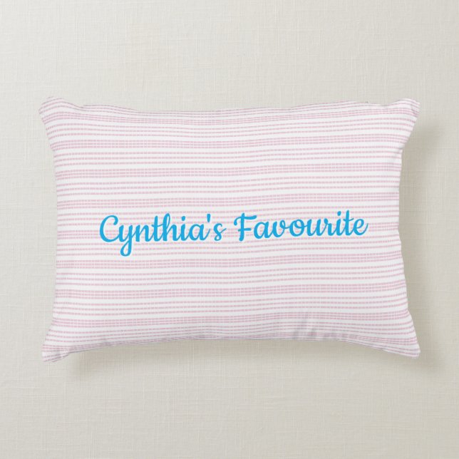 Pink and white stripes squared accent kussen (Voorkant)