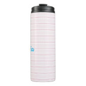 Pink and white stripes squared thermosbeker (Voorkant)