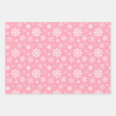 Pink And White Winter Snowflakes Pattern Inpakpapier Vel (Voorkant 2)