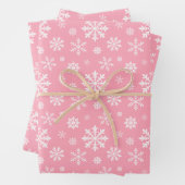 Pink And White Winter Snowflakes Pattern Inpakpapier Vel (In situ)