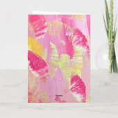 Pink and Yellow Abstract Art Folded Note Card Notitiekaartje (Achterkant)