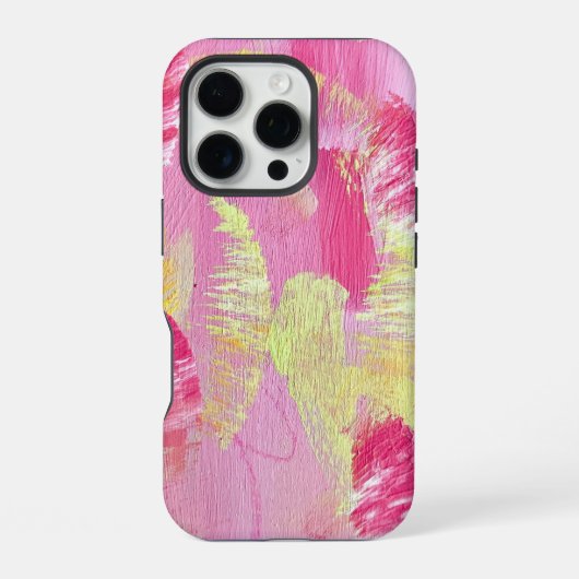 Pink and Yellow Abstract Art Phone Case iPhone Hoesje (Achterkant)