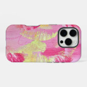 Pink and Yellow Abstract Art Phone Case iPhone Hoesje (Achterkant horizontaal)
