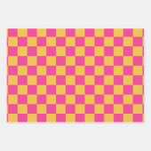 Pink and Yellow Checkerboard Inpakpapier Vel (Voorkant 3)