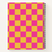 Pink and Yellow Checkerboard Notitieboek (Achterkant)