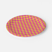 Pink and Yellow Checkerboard Papieren Bordje (Gekanteld)