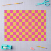 Pink and Yellow Checkerboard Tissuepapier (Craft)