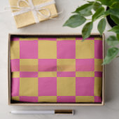 Pink and Yellow Checkerboard Tissuepapier (Geschenk)