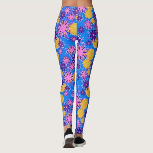 Pink and Yellow Floral Leggings (Achterkant)