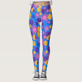 Pink and Yellow Floral Leggings (Voorkant)