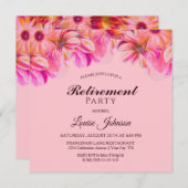 Pink and Yellow Floral Retirement Party Kaart (Voorkant / Achterkant)
