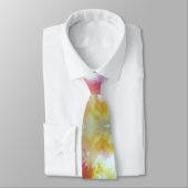 Pink and Yellow Flow H Pattern Stropdas (Gebonden)