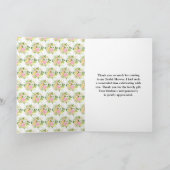 Pink and Yellow Flowers and Foliage Bridal Shower Bedankkaart (Binnen)