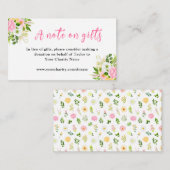 Pink and Yellow Flowers Birthday A Note On Gifts Informatiekaartje (Voorkant / Achterkant)