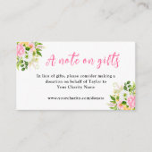 Pink and Yellow Flowers Birthday A Note On Gifts Informatiekaartje (Voorkant)