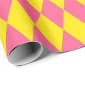 Pink and Yellow Harlequin Checkered Design  Cadeaupapier (Rol Hoek)