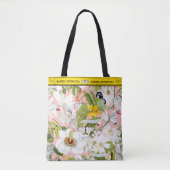 Pink and Yellow Mariposa Personalized Tote Bag (Voorkant)