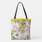 Pink and Yellow Mariposa Personalized Tote Bag (Achterkant)