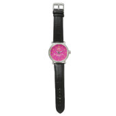 Pink and yellow minimal Monogram Name  Horloge (Vlak)