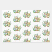 Pink and Yellow Retro Pop Art Mushroom Birthday Inpakpapier Vel (Voorkant 3)