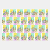 Pink and Yellow Retro Pop Art Mushroom Birthday Inpakpapier Vel (Voorkant 2)