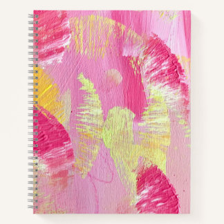 Pink and Yellow Wings Abstract Art Spiral Notebook Notitieboek