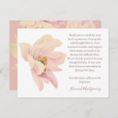 Pink Anemone begrafenis Dank u kaart, sympathie Briefkaart (Voorkant / Achterkant)