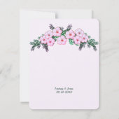 Pink anemone Greenery Floral Save the Date Kaart (Achterkant)