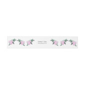 Pink Anemone Greenery Floral Wedding Belly Bands Uitnodigingen Wikkel (Vlak)