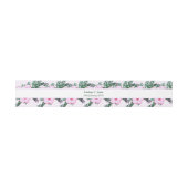 Pink Anemone Greenery Floral Wedding Belly Bands Uitnodigingen Wikkel (Vlak)