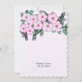 Pink Anemone Greenery Floral Wedding Invitation Kaart (Achterkant)