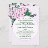 Pink Anemone Greenery Floral Wedding Invitation Kaart (Voorkant / Achterkant)