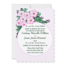 Pink Anemone Greenery Floral Wedding Invitation