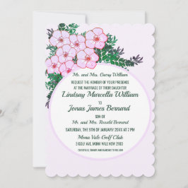 Pink Anemone Greenery Floral Wedding Invitation Kaart