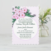 Pink Anemone Greenery Floral Wedding Invitation Kaart (Staand voorkant)