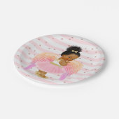 Pink Angel Ballerina Baby shower/Birthday Party Papieren Bordje (Gekanteld)