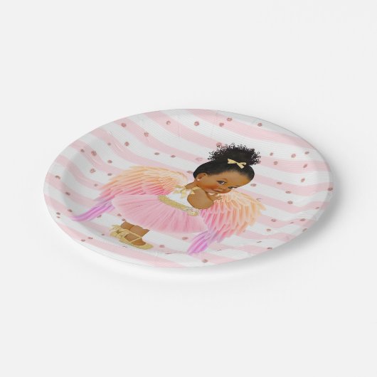 Pink Angel Ballerina Baby shower/Birthday Party Papieren Bordje (Gekanteld)