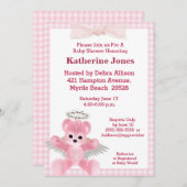 Pink Angel Beer Baby shower Uitnodiging (Voorkant / Achterkant)