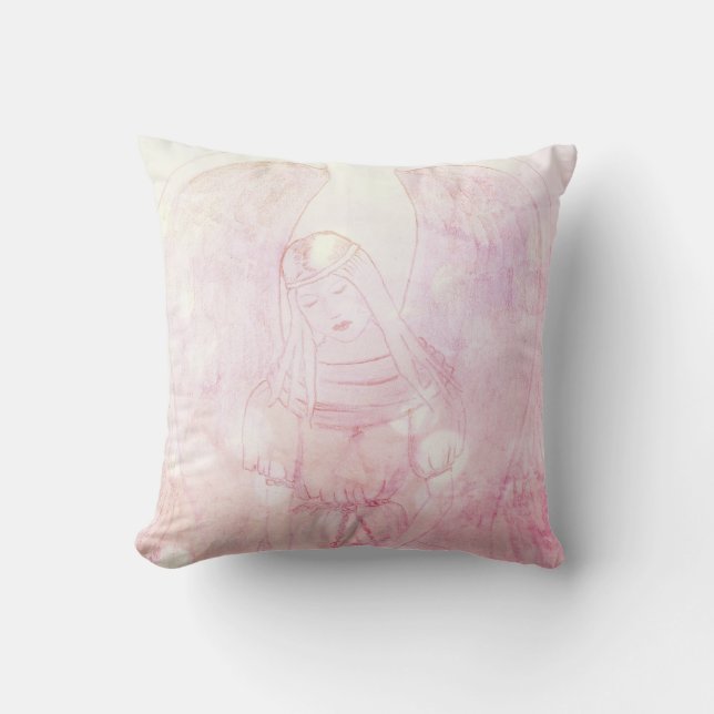 Pink Angel Blessing Kussen (Voorkant)