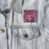 Pink Angel Cancer Poem Art Custom Pin Button (In situ)