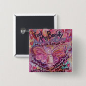 Pink Angel Cancer Poem Art Custom Pin Button (Voorkant /achterkant)