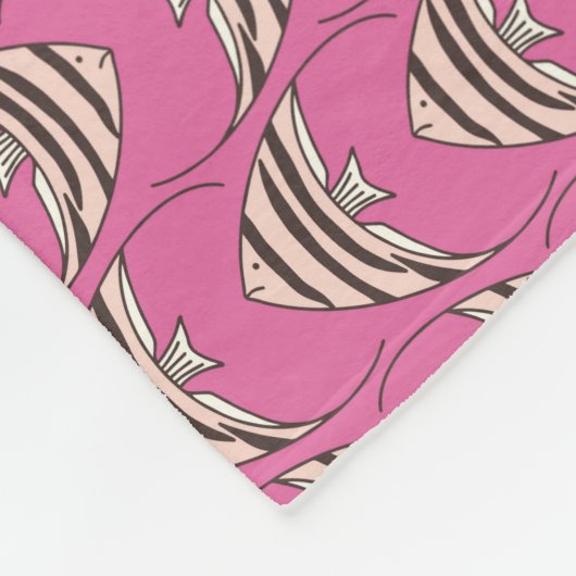 Pink Angel Fish Fleece Deken (Hoek)