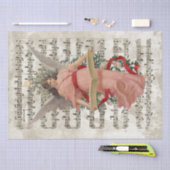 Pink Angel - kerstblad Music Decoupage Holiday Tissuepapier (Craft)